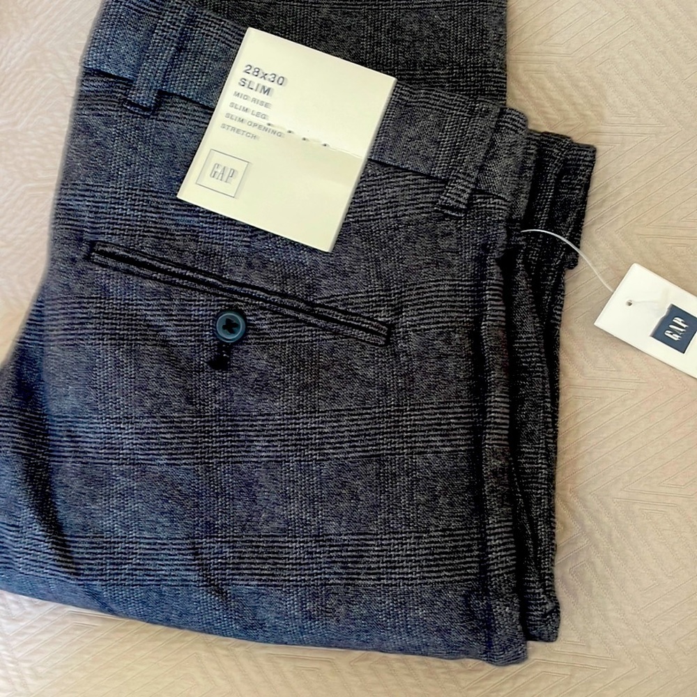 GAP NWT DRESS PANTS MEN GRAY SLIM